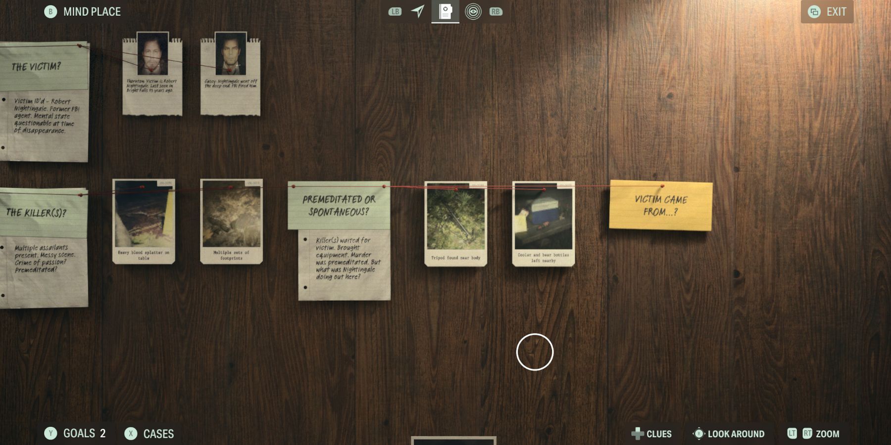 alan wake 2 saga case board in the mind place